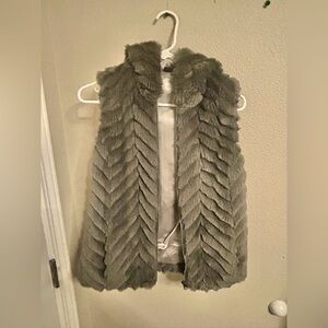 Armani Exchange Grey Faux Fur Vest - Size S, Excellent Condition